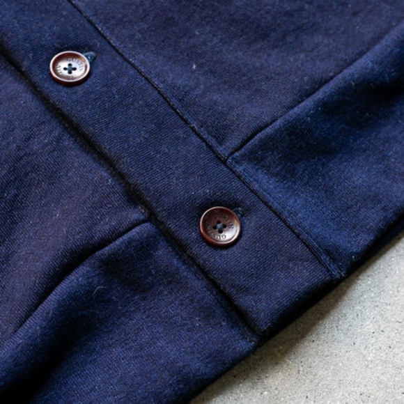 GUSTIN FRENCH TERRY CARDIGAN - DARK INDIGO DYE - Picture 3 of 9
